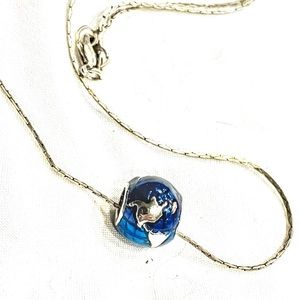 18 inch STERLING CHAIN, A BLUE AND SILVER STERLING BALL! GREAT FOR EVERYDAY❣️